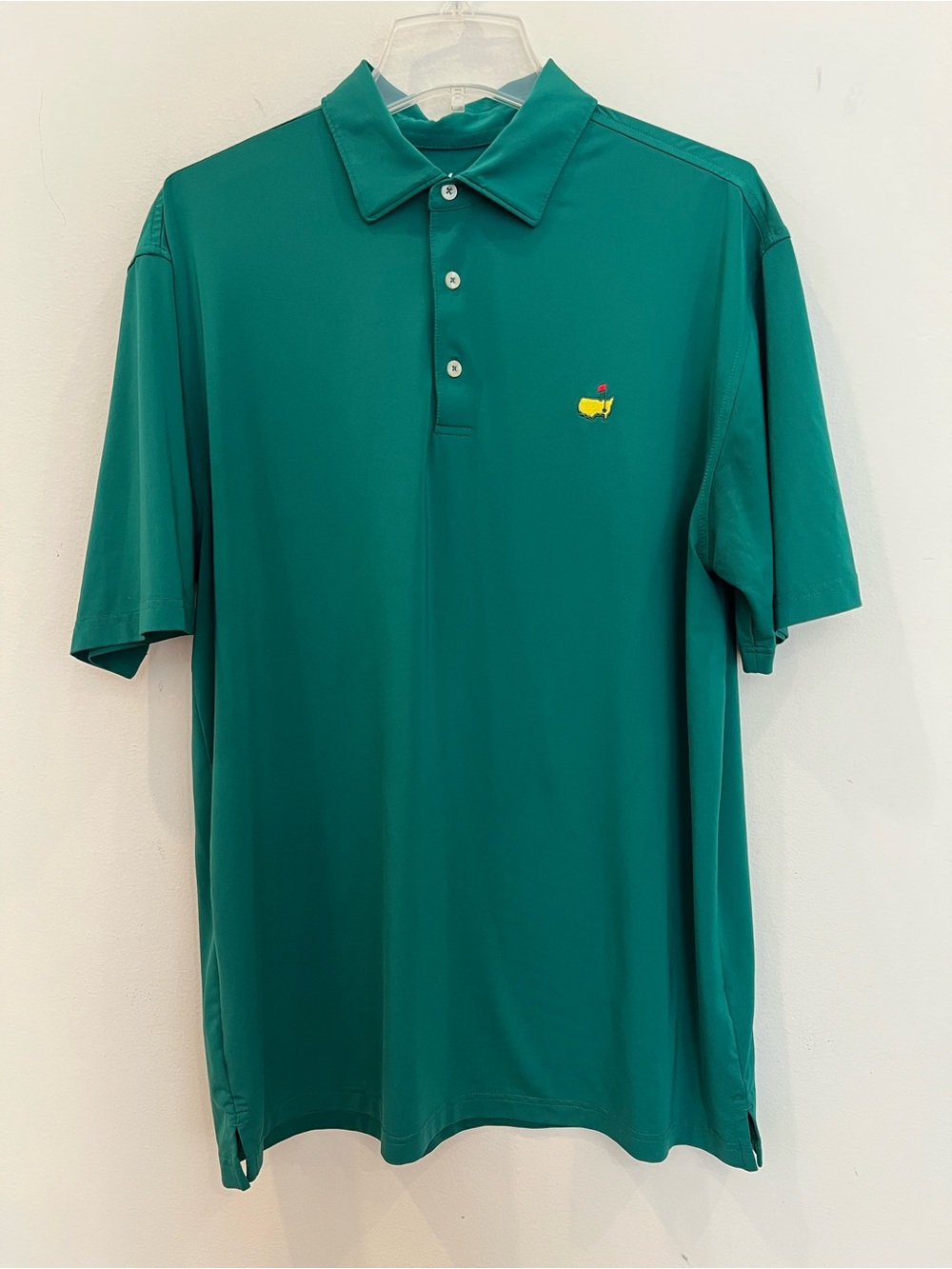 Masters Tech Polo Shirt Mens Large Green Golf Augusta National Performance Logo
